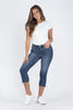 Sole Sister from Judy Blue: Mid-Rise Denim Capri With Side Slit