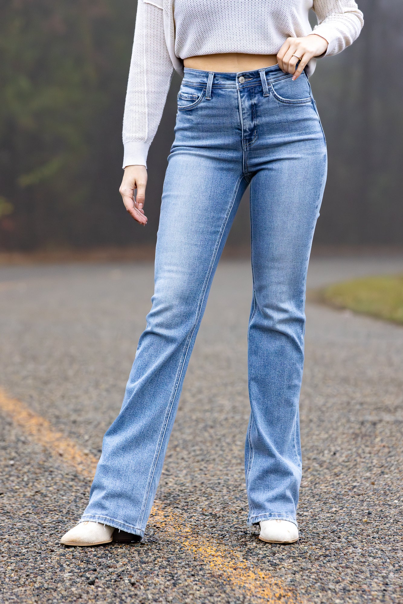 3 LENGTHS The Monica from Lovervet: High-Rise Tummy Control Slim Bootcut Denim