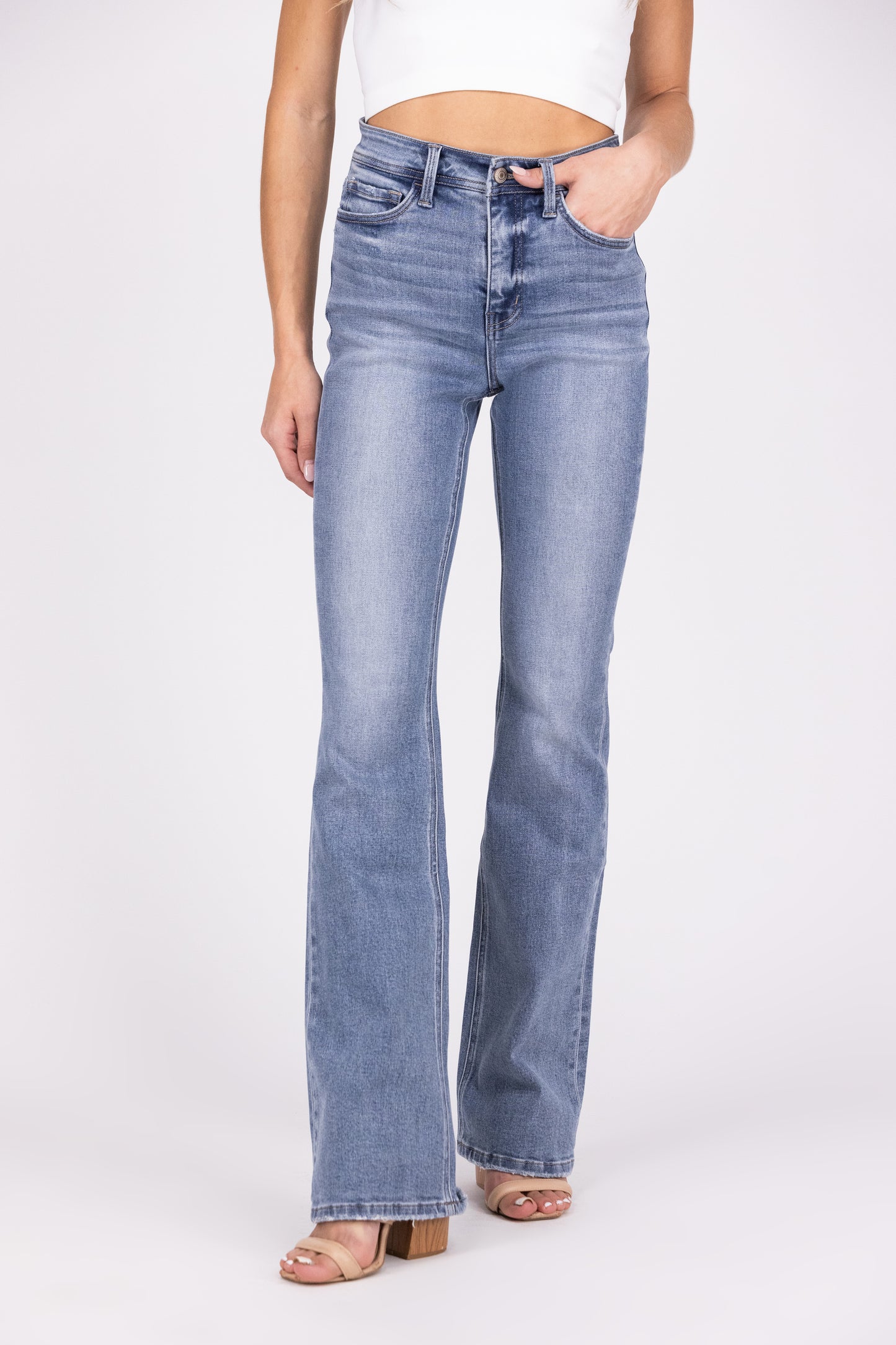 The Monica from Lovervet *Three Lengths* High-Rise Tummy Control Slim Bootcut Denim