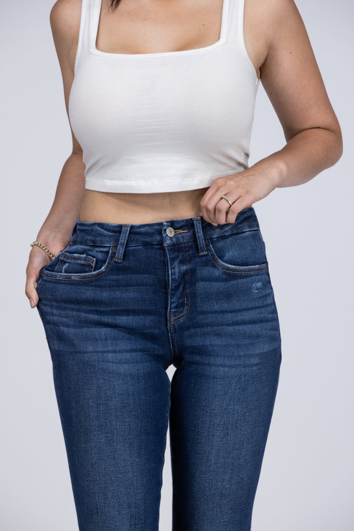 The Charlie from Lovervet: 3 Length High-Rise Tummy Control Relaxed Flare Denim