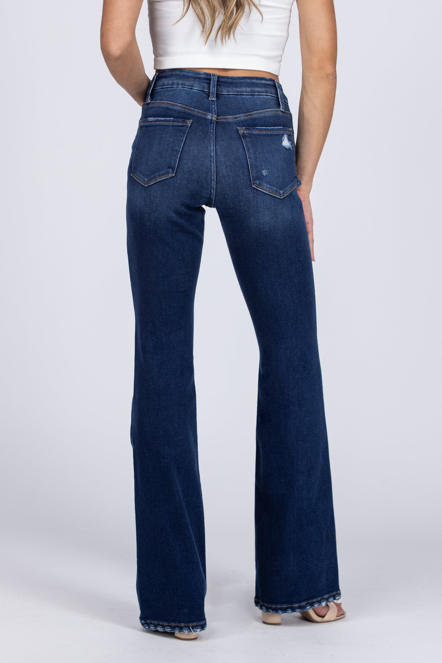 The Charlie from Lovervet: 3 Length High-Rise Tummy Control Relaxed Flare Denim