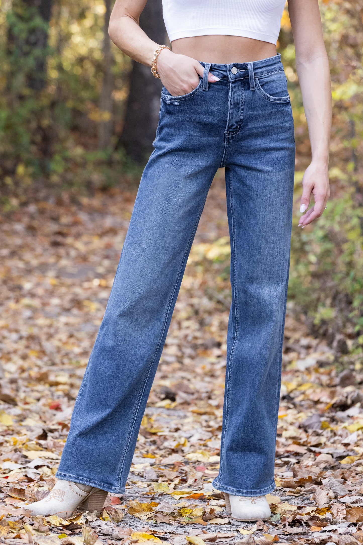 The Hannah from Lovervet: Super High-Rise Tummy Control Wide Leg Denim