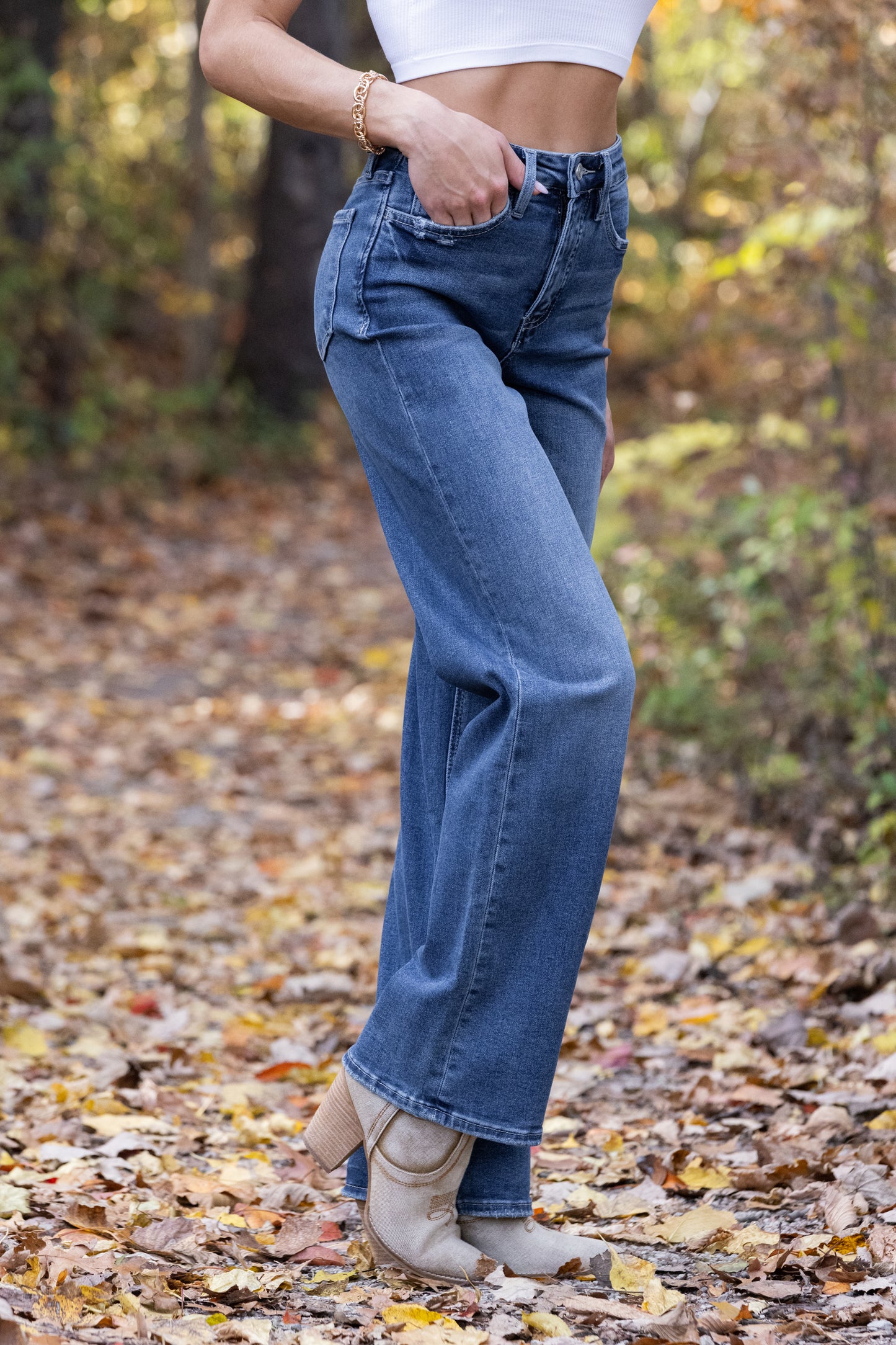 The Hannah from Lovervet: Super High-Rise Tummy Control Wide Leg Denim