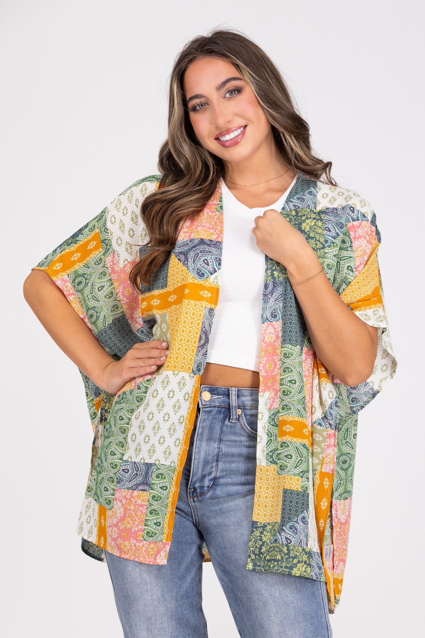 Patches in Paradise Kimono