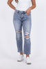 Have No Rivals from Lovervet: High-Rise Vintage Crop Straight Leg Denim