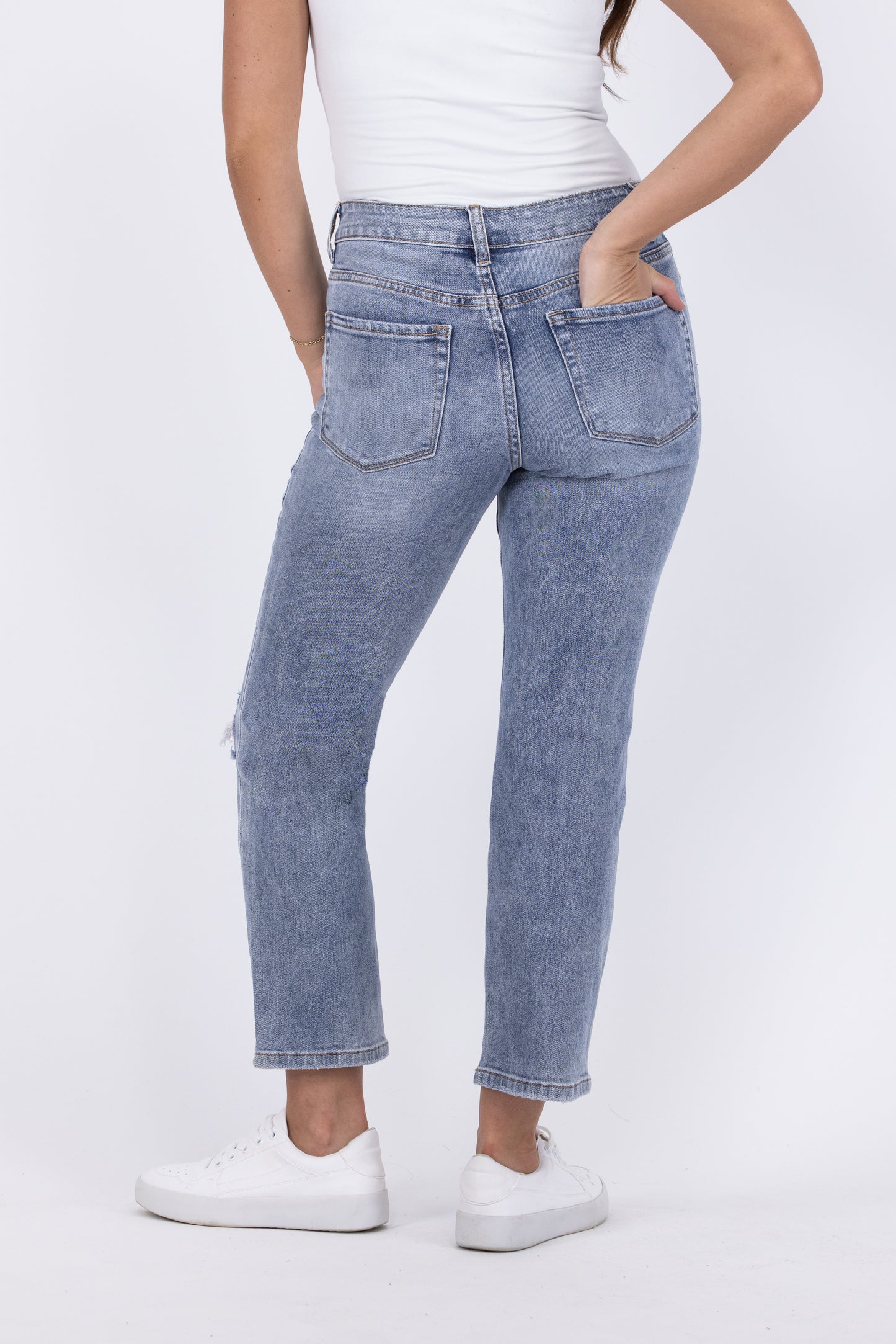 Have No Rivals from Lovervet: High-Rise Vintage Crop Straight Leg Denim