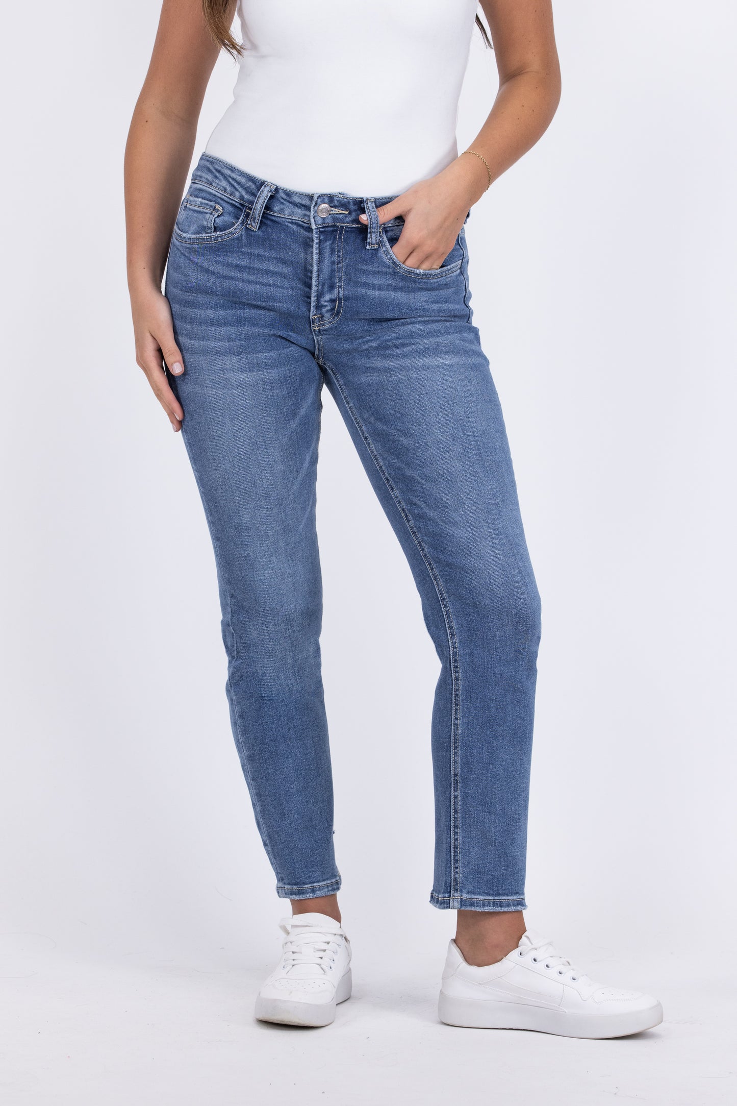 Sweat And Tears from Lovervet: Mid-Rise Slim Ankle Straight Leg Denim