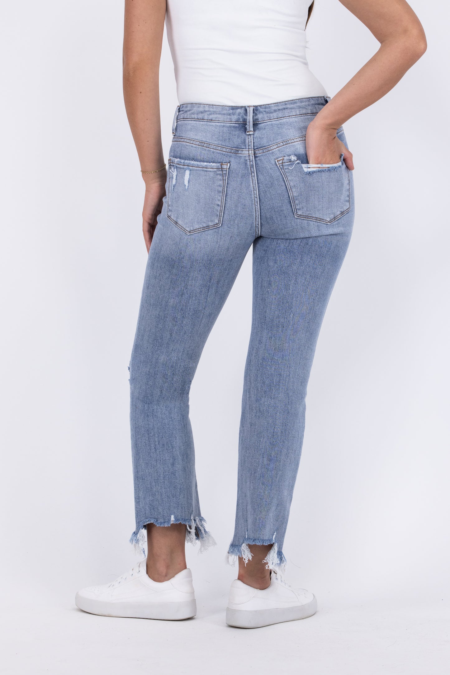 Golden Dreams from Lovervet: High-Rise Crop Flare Denim