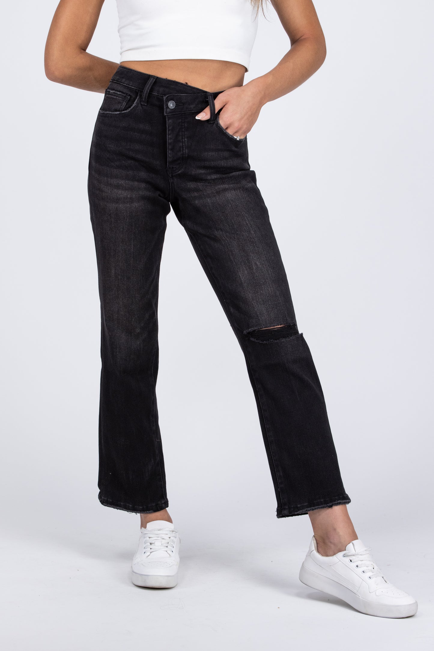 Life Is Too Short from Lovervet: High-Rise Button Fly Straight Leg Denim