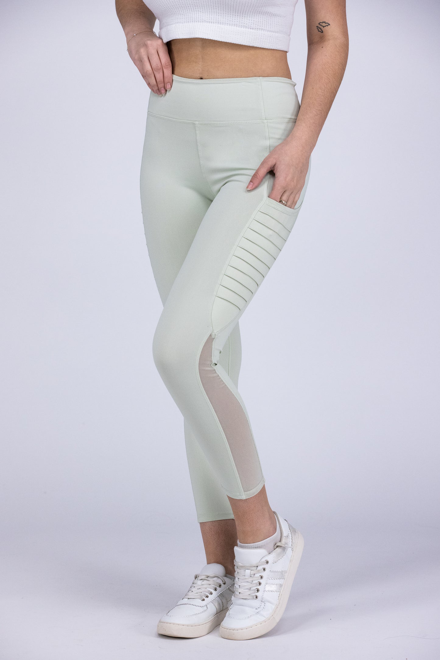 Ribbed Mesh Pocket Leggings * Final Sale*