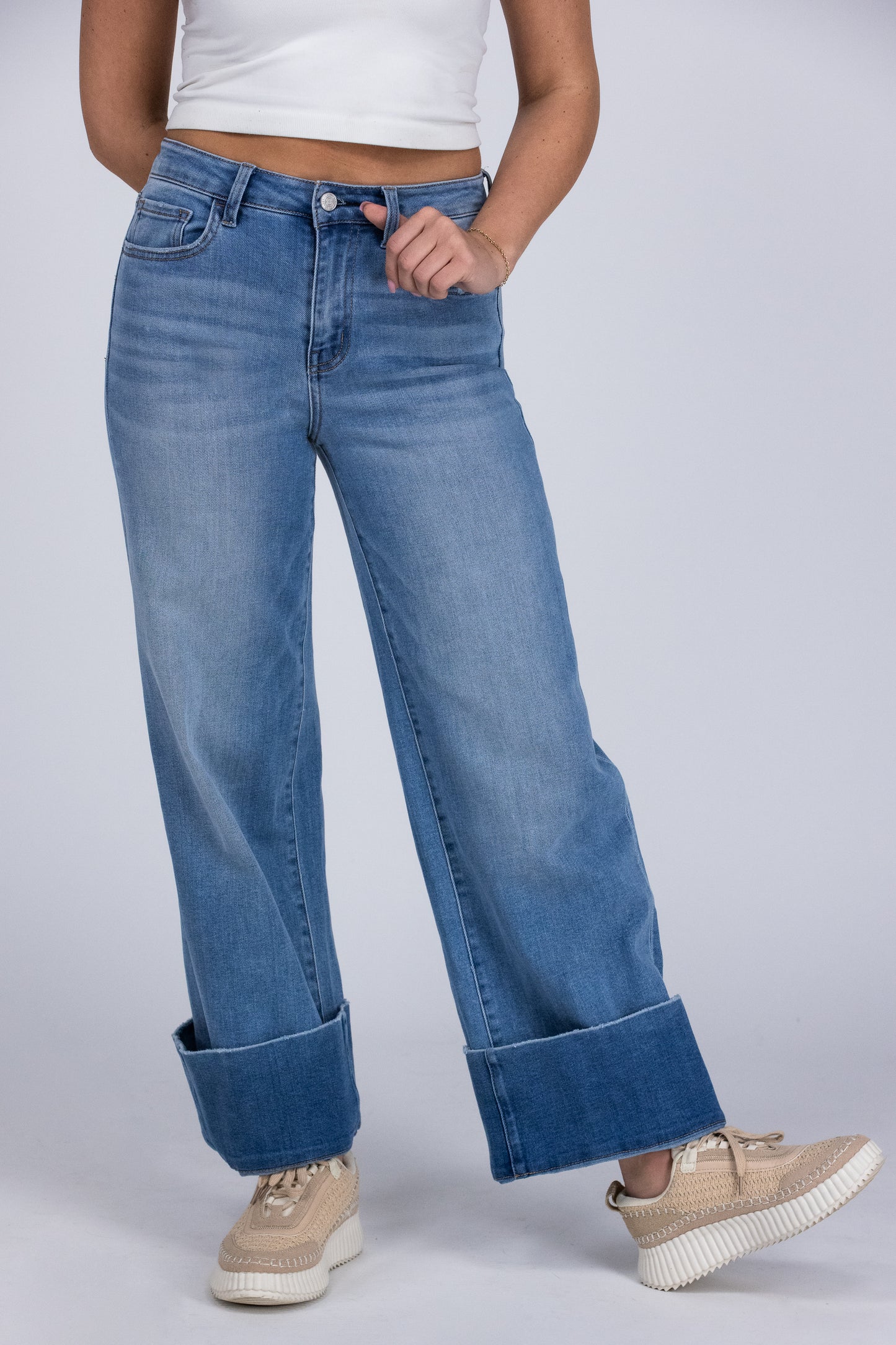 The Franki from Lovervet: High-Rise A Line Wide Leg Denim