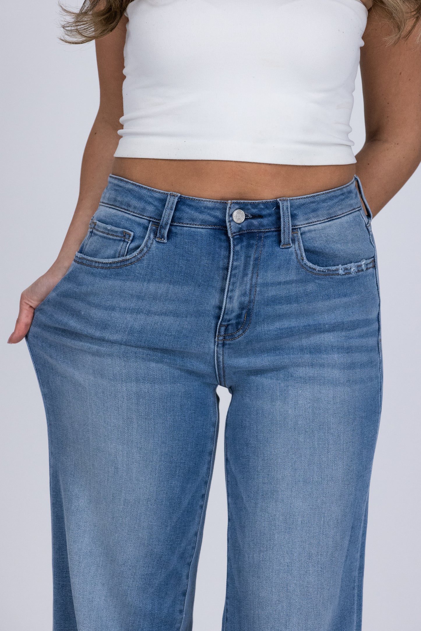 The Franki from Lovervet: High-Rise A Line Wide Leg Denim