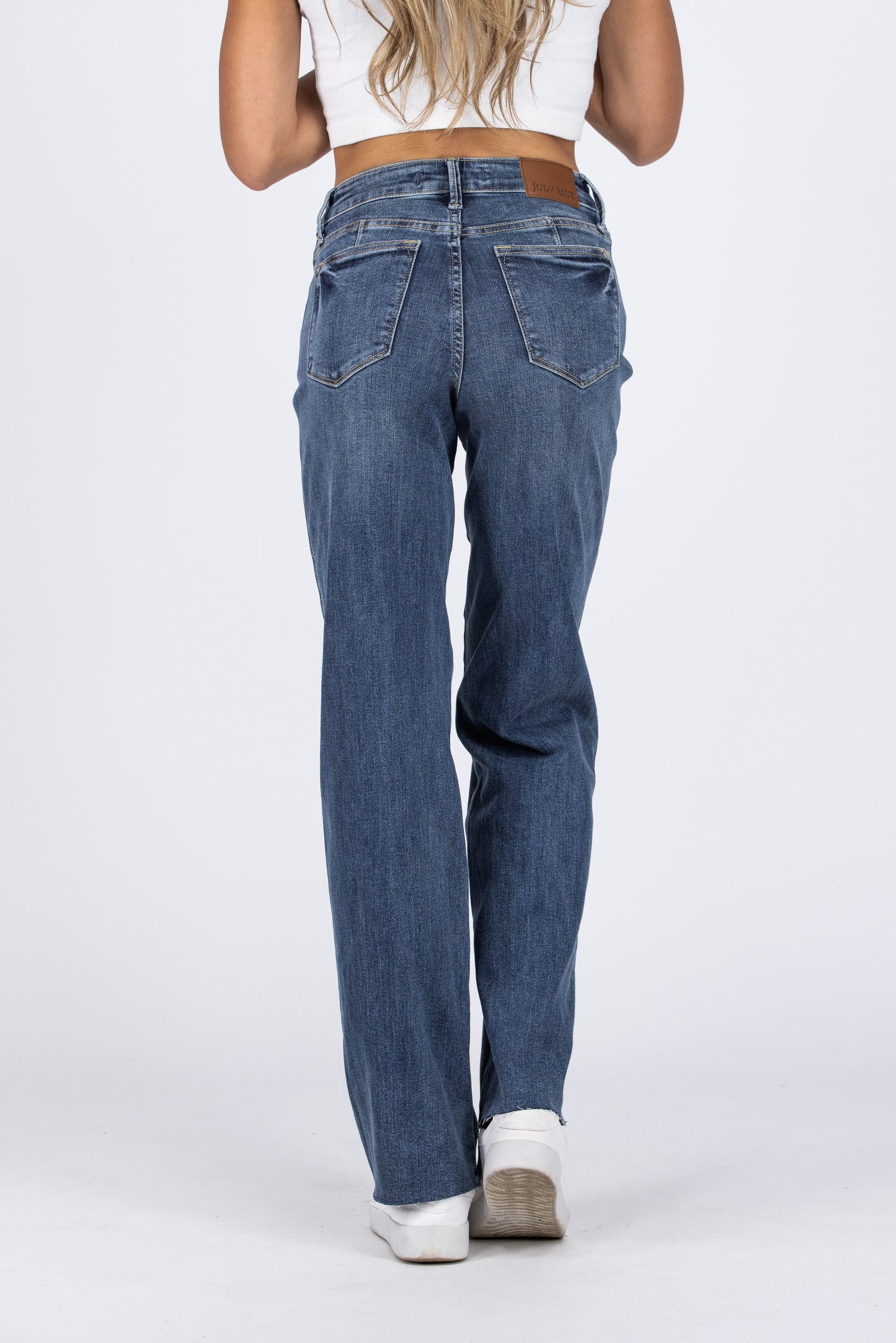 The Lexi from Judy Blue: Mid-Rise Tummy Control Vintage Straight Denim