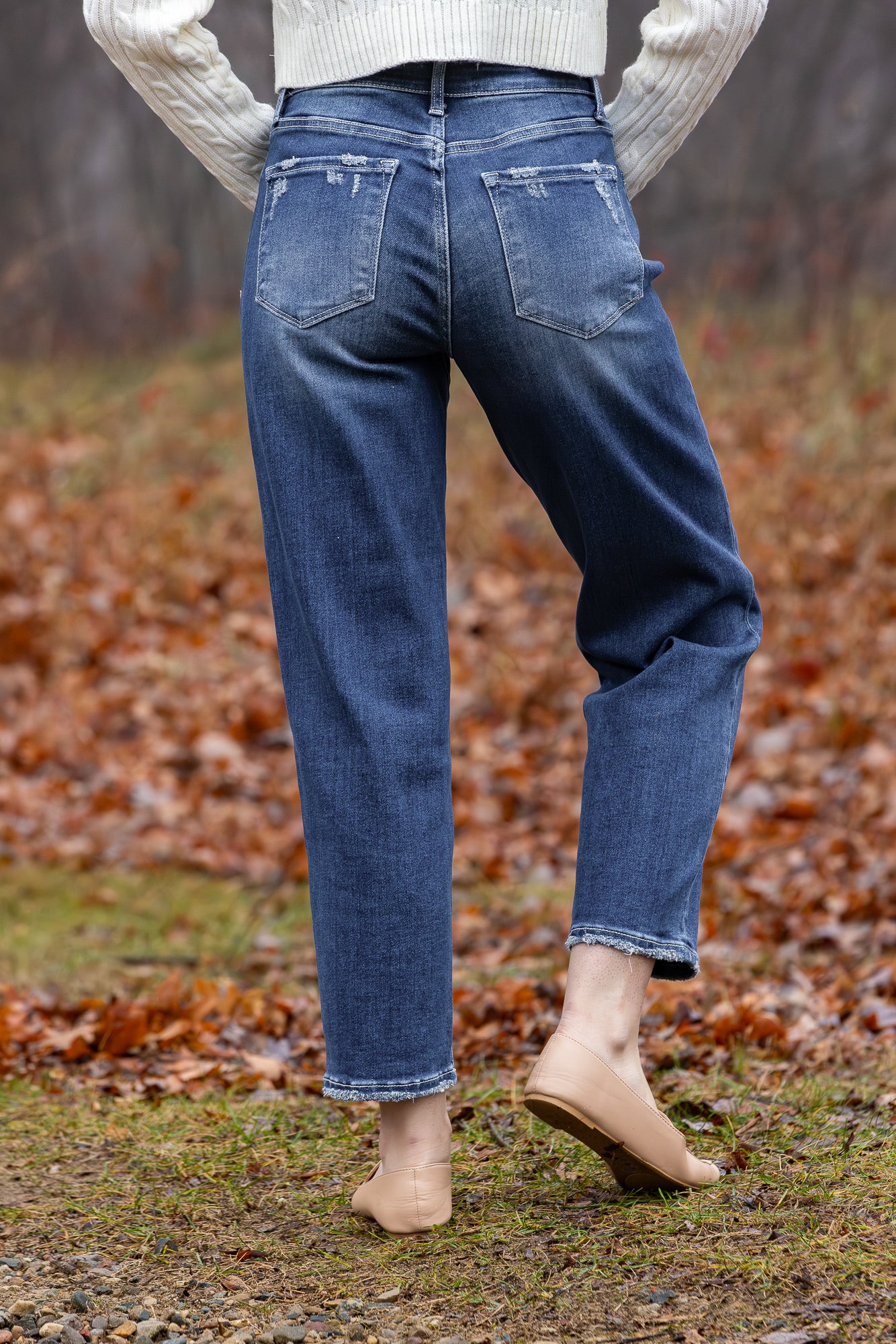 The Taryn from Lovervet: High-Rise Slim Barrel Denim