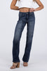 The Aubree from Judy Blue: Mid-Rise Tummy Control Classic Straight Leg Denim