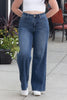 The Quinn from Judy Blue: High-Rise Tummy Control Retro Wide Leg Denim