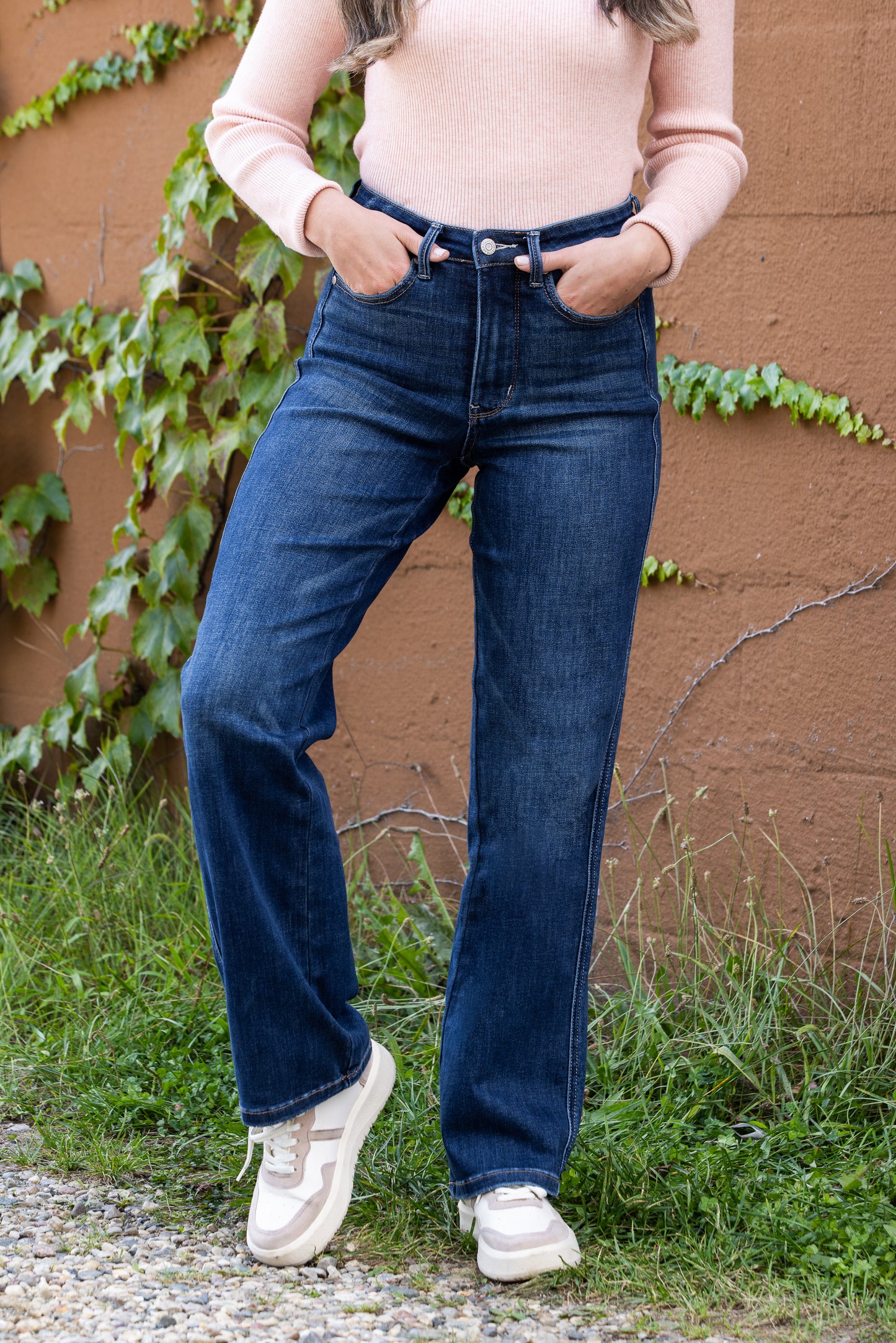 The Britney from Judy Blue: High-Rise Tummy Control Classic Straight Leg Denim