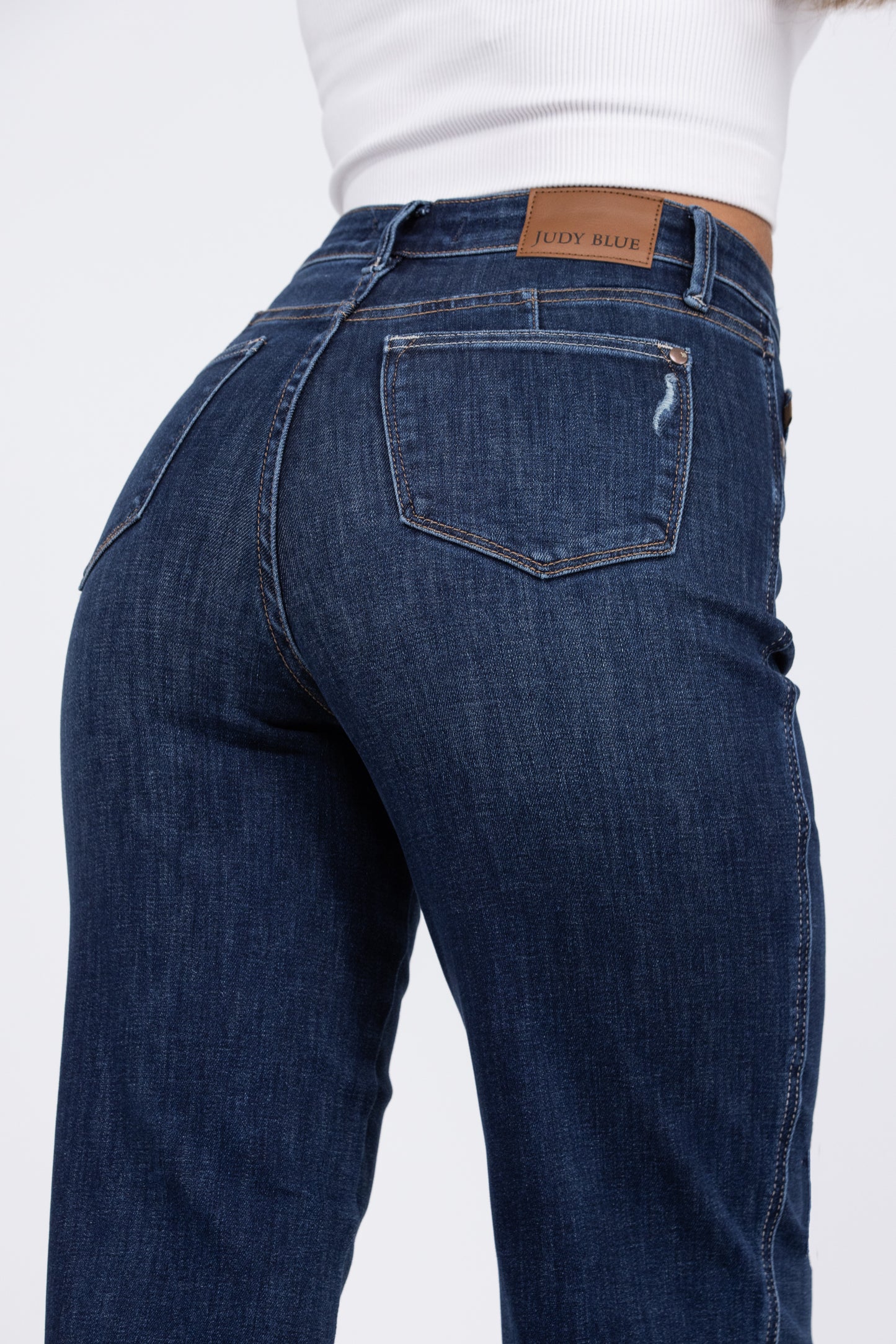 The Britney from Judy Blue: High-Rise Tummy Control Classic Straight Leg Denim