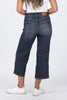 Live On The Wild Side from Judy Blue: Mid-Rise Tummy Control Wide Leg Crop Denim