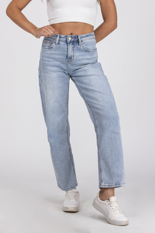 Happiness and Sunshine from Lovervet: High-Rise Barrel Denim