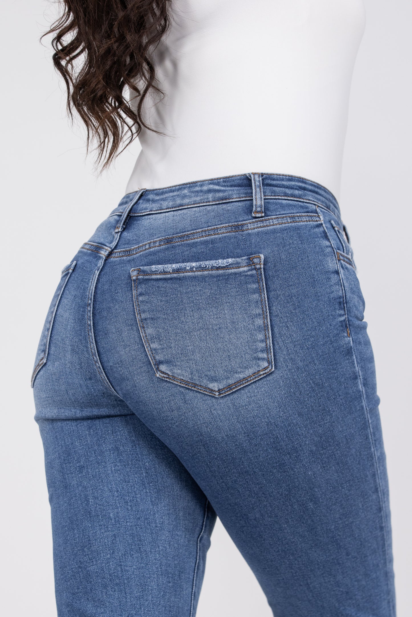 So Obsessed from Lovervet: Mid-Rise Mini Bootcut Denim