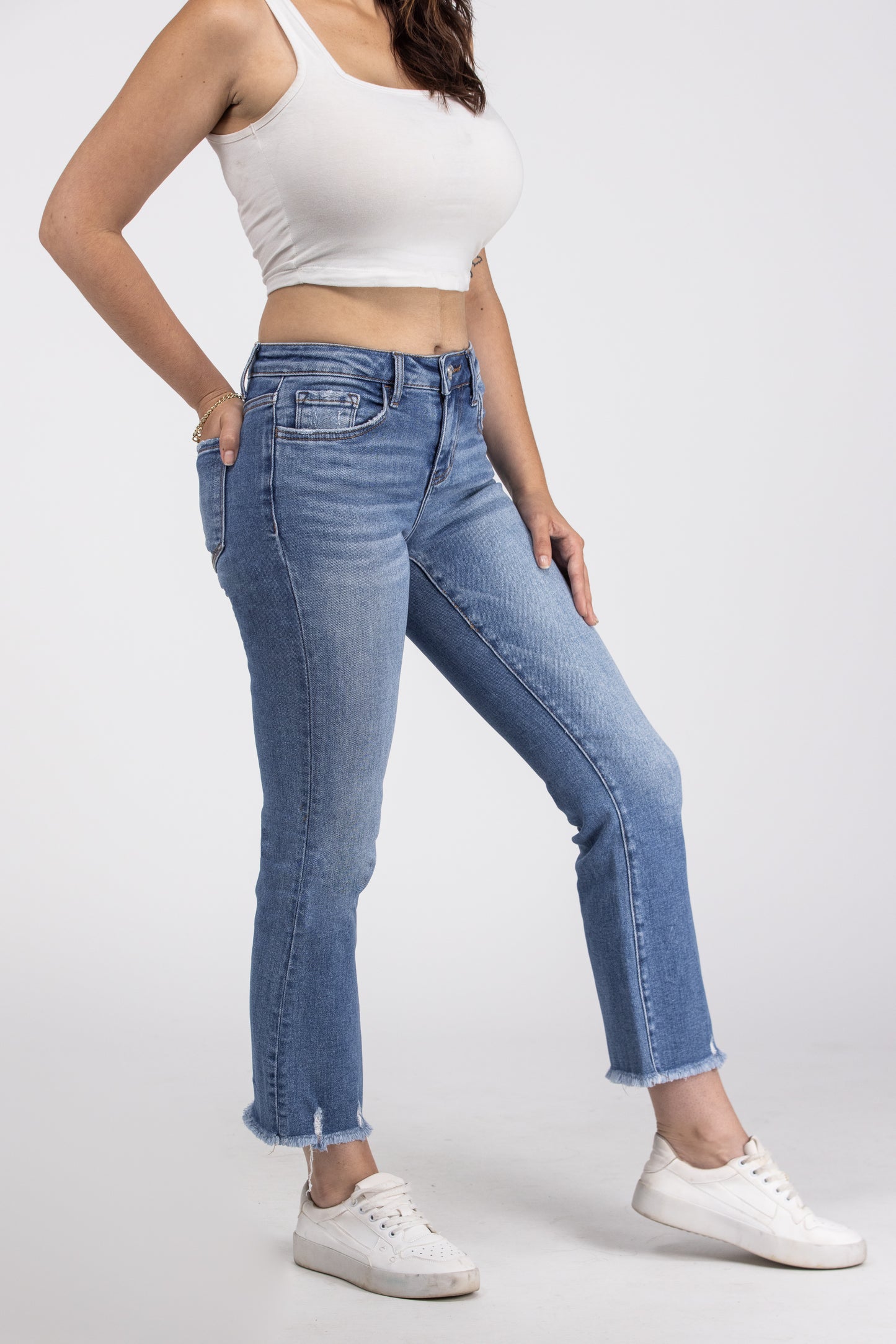 So Obsessed from Lovervet: Mid-Rise Mini Bootcut Denim