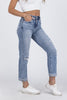 Down To The Wire from Lovervet: High-Rise Tummy Control Cuff Slim Straight Fit Denim