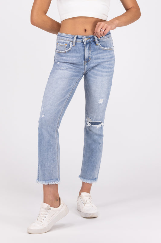 Don't Stop Fighting from Lovervet: Mid-Rise Slim Straight Fit Denim