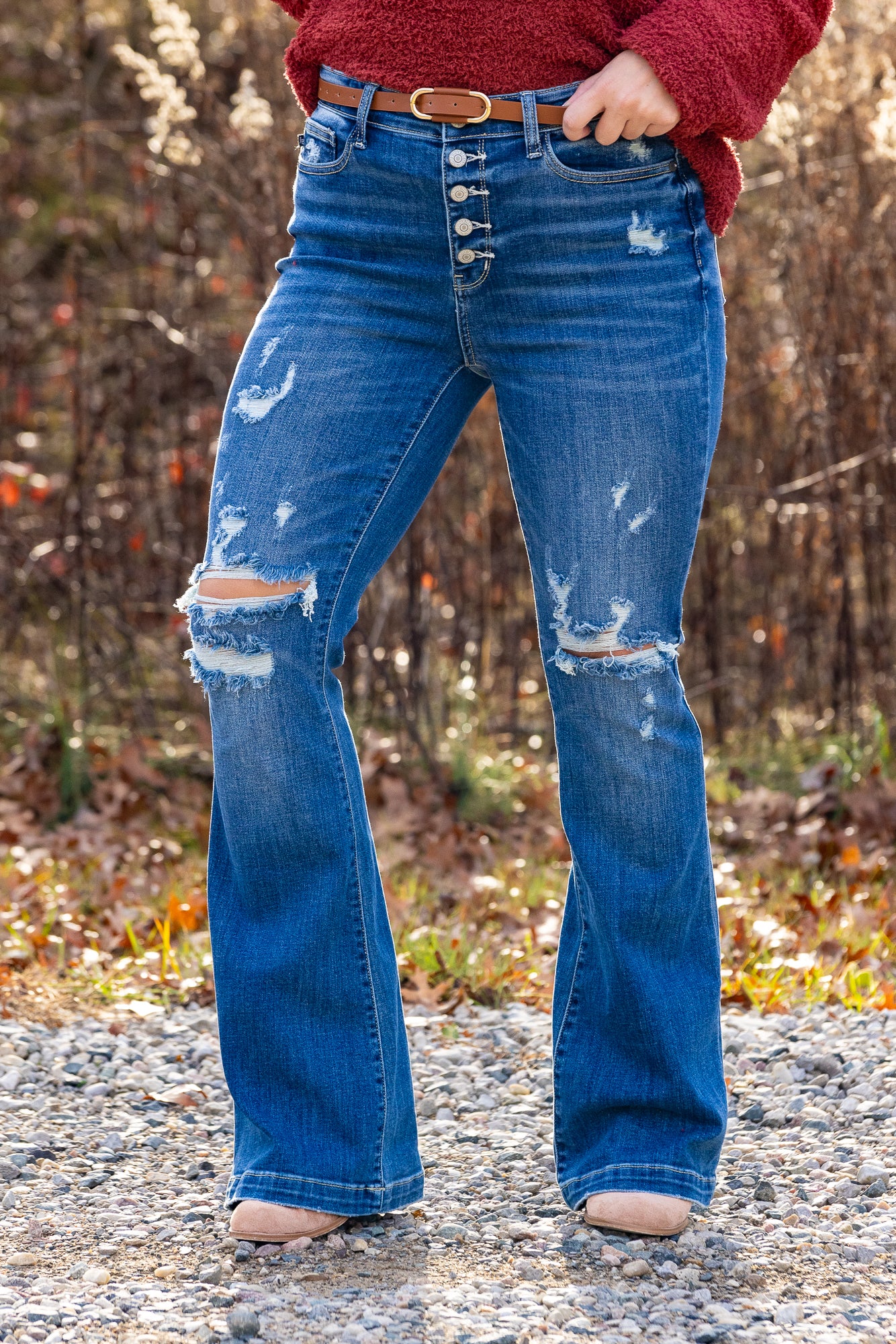 The Emily from Judy Blue: High-Rise Flare Denim