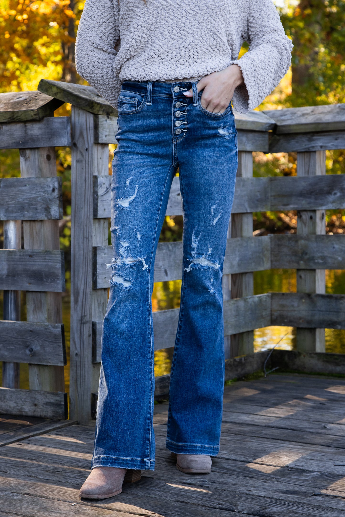 The Emily from Judy Blue: High-Rise Flare Denim