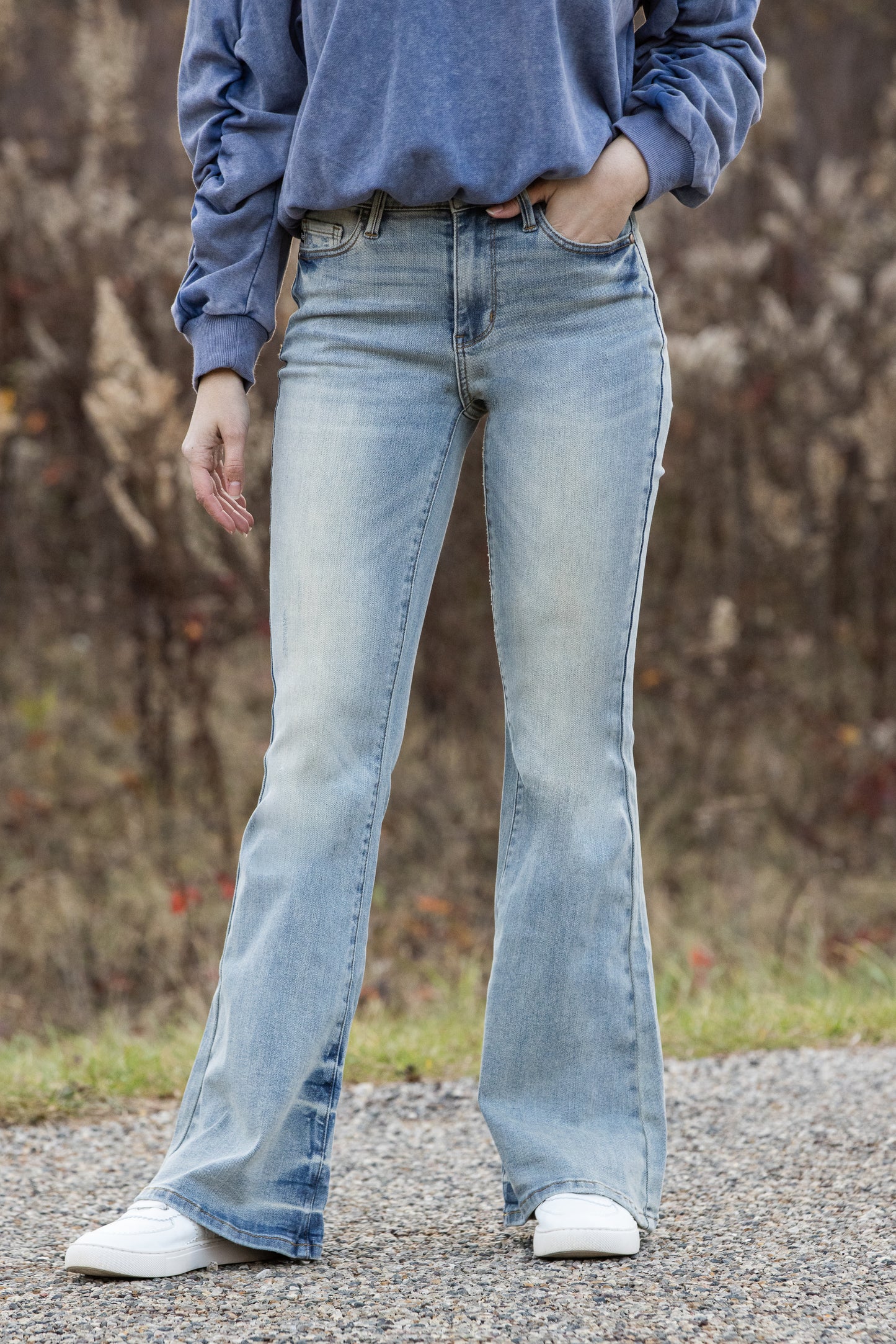 The Alison from Judy Blue: Mid-Rise Flare Denim