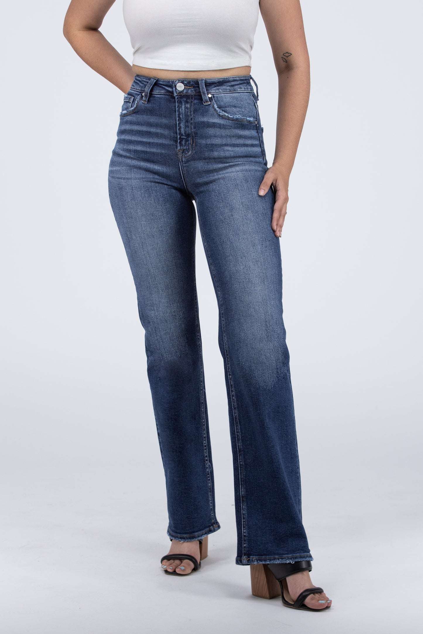 Blow My Mind from Risen: High-Rise Straight Leg Denim