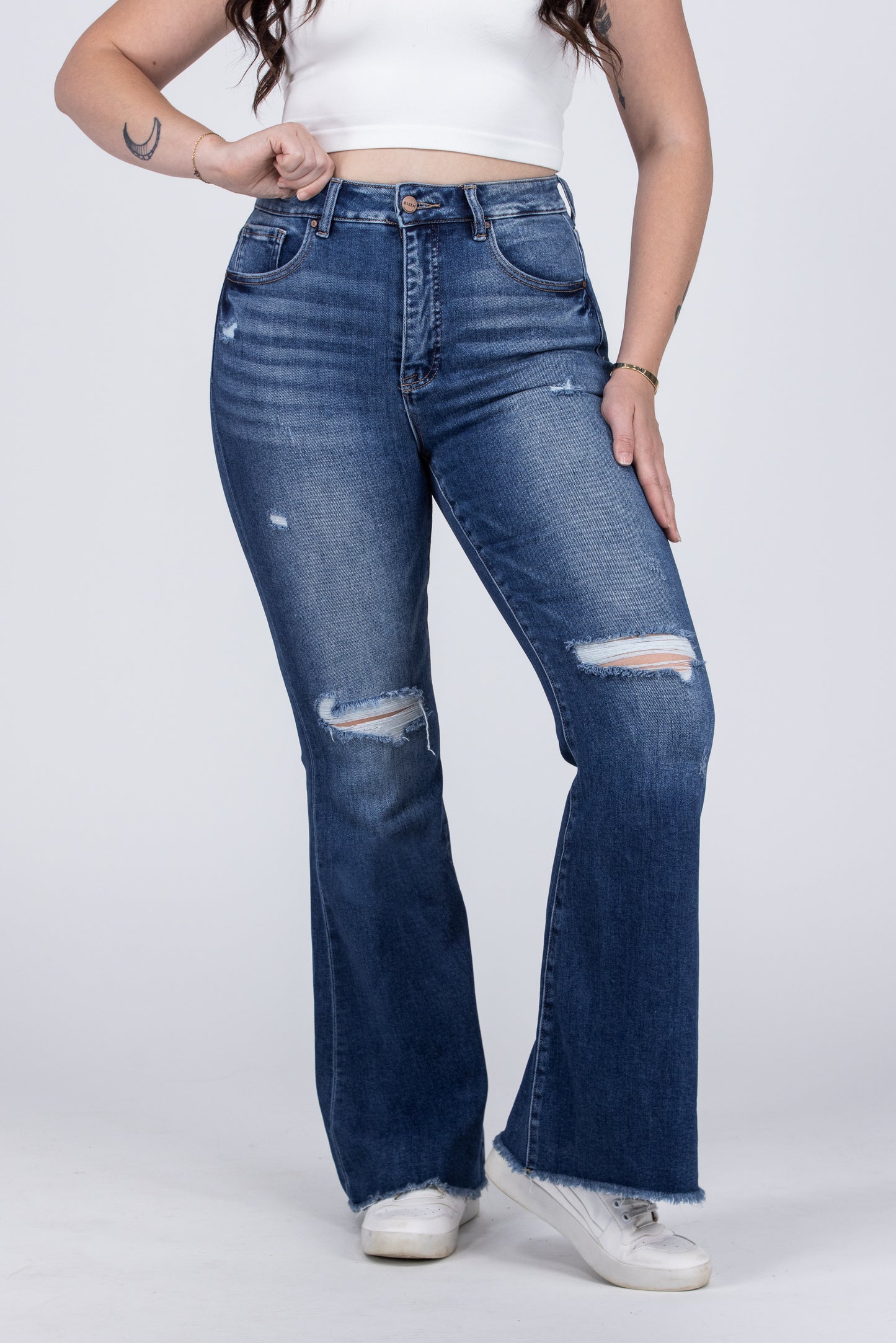 Feel The Music from Risen: High-Rise Tummy Control Flare Denim