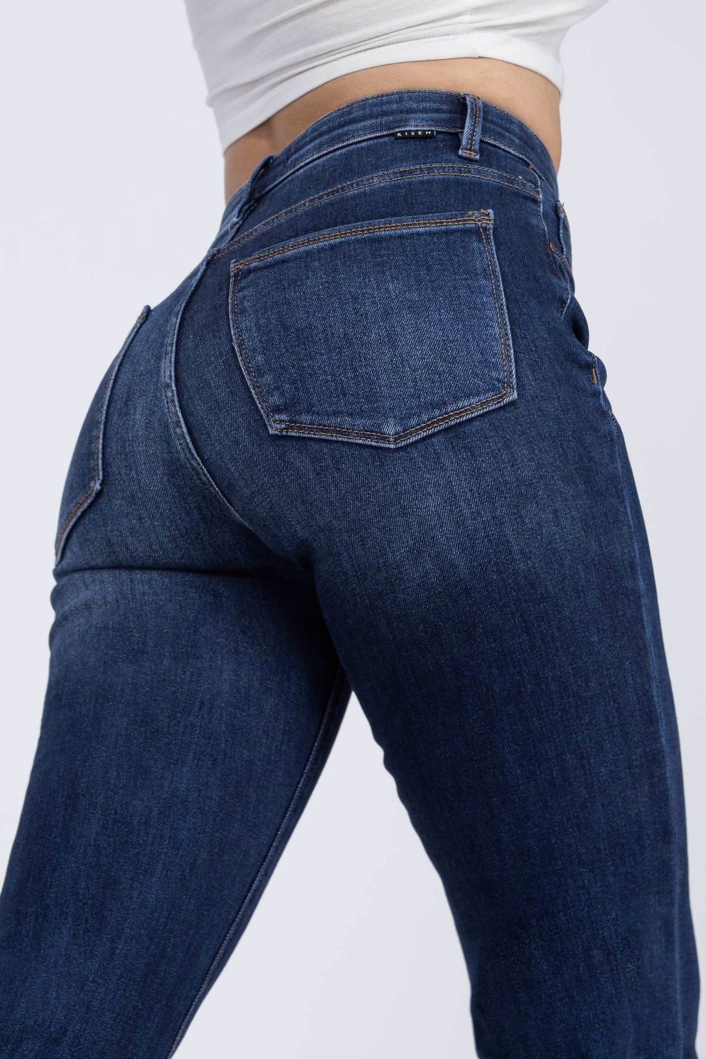 Sophisticated Love from Risen: High-Rise Tummy Control Elastic Waist Flare Denim