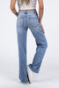 Livin' Relaxed from Risen: Mid-Rise Tummy Control Wide Leg Denim