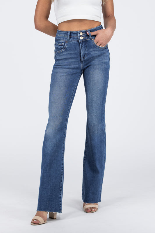 Thinking About Us from Risen: High-Rise Tummy Control Bootcut Denim