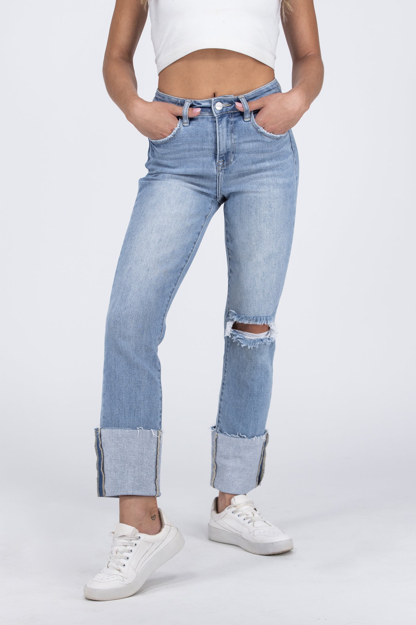 Be Adventurous from Risen: High-Rise Straight Leg Denim