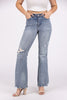 Misbehaving from Judy Blue: Mid-Rise Tummy Control Flare Denim