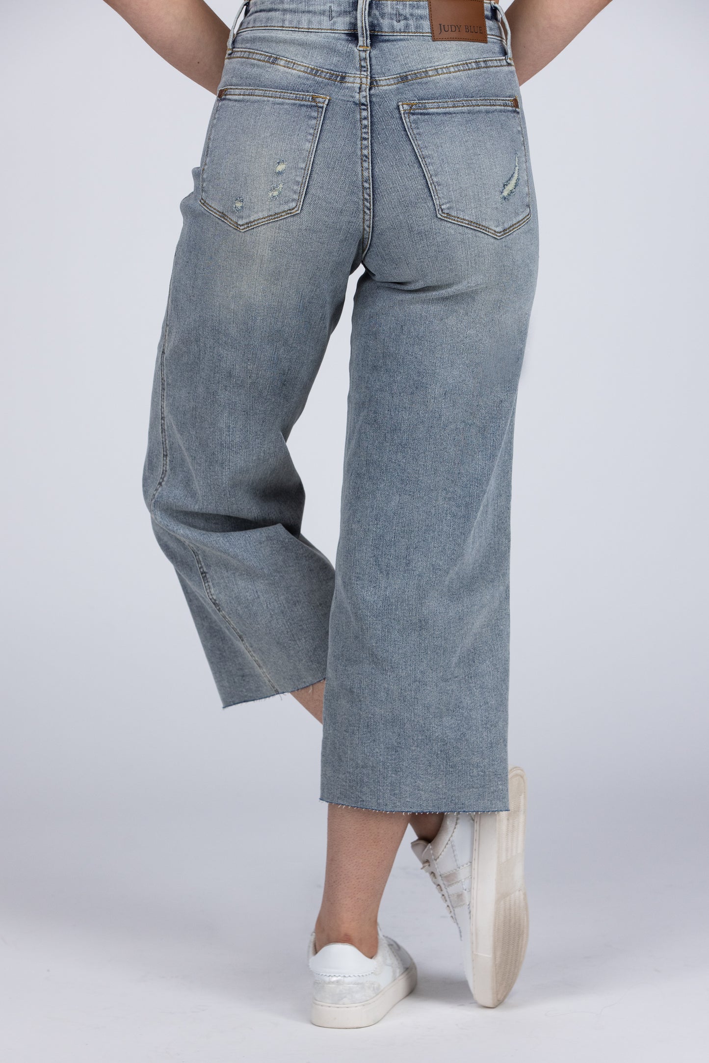 Promising Tomorrow from Judy Blue: Mid-Rise Tummy Control Crop Wide Leg Denim