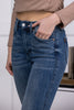 The Nicole from Judy Blue: Mid-Rise Tummy Control Vintage Wash Cut Hem Flare Denim