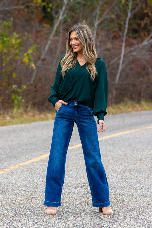 The Bella from Judy Blue: High-Rise Wide Leg Denim