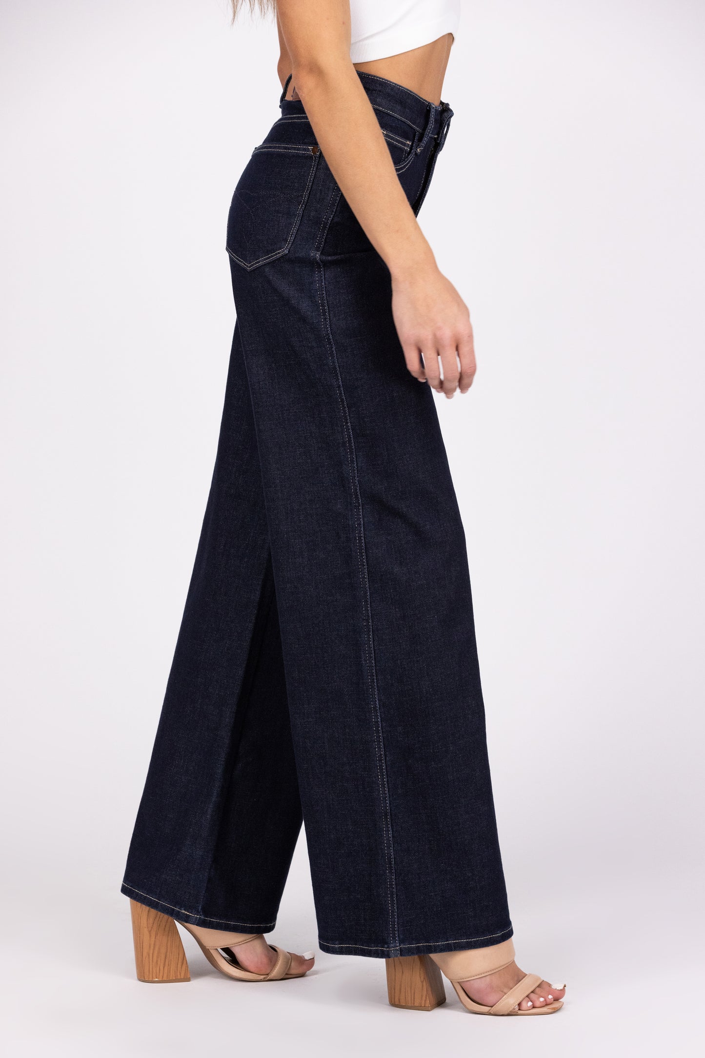 Be My Bestie from Judy Blue: High-Rise Tummy Control Retro Wide Leg Denim