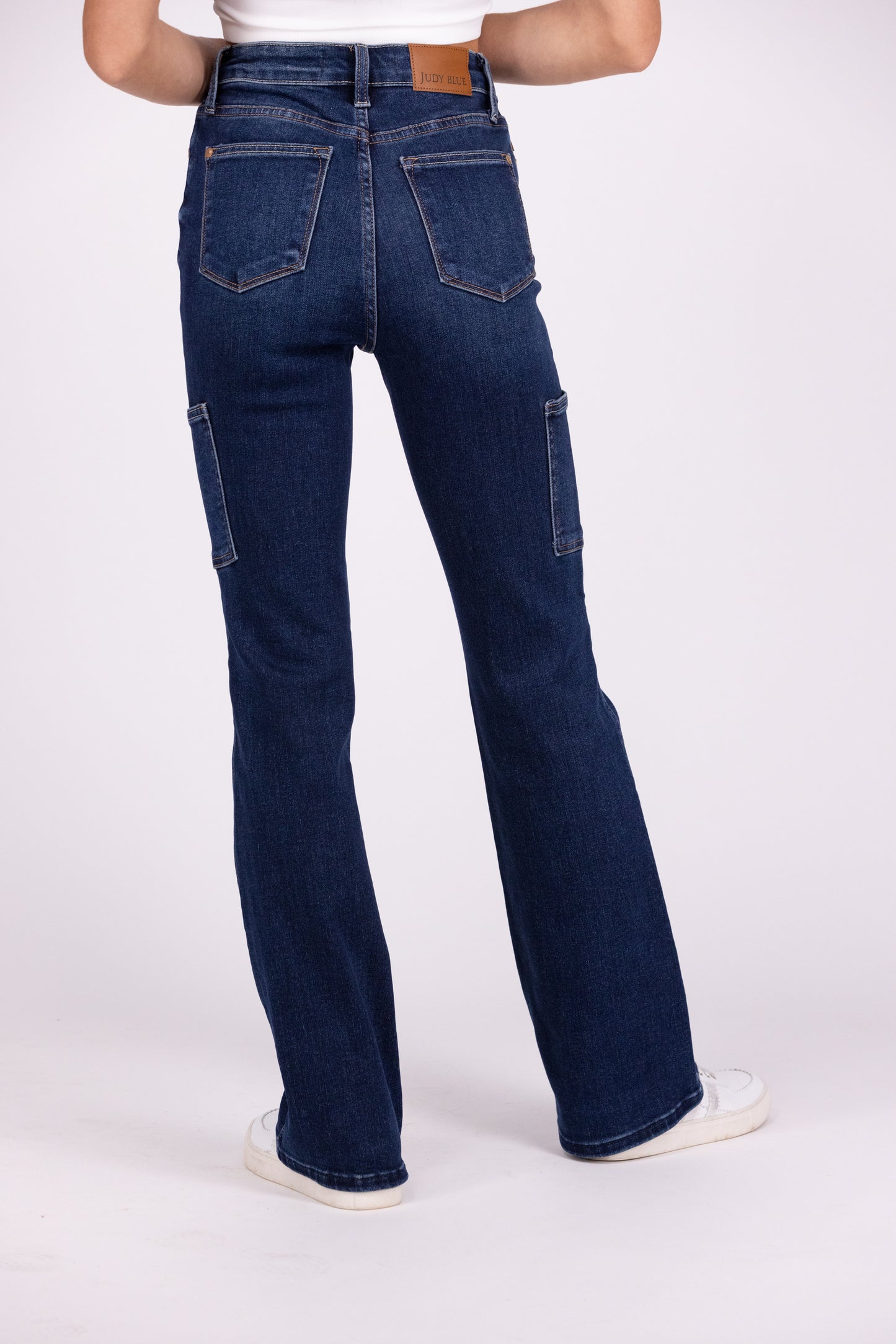 Getting Things Done from Judy Blue: High-Rise Cargo Bootcut Denim