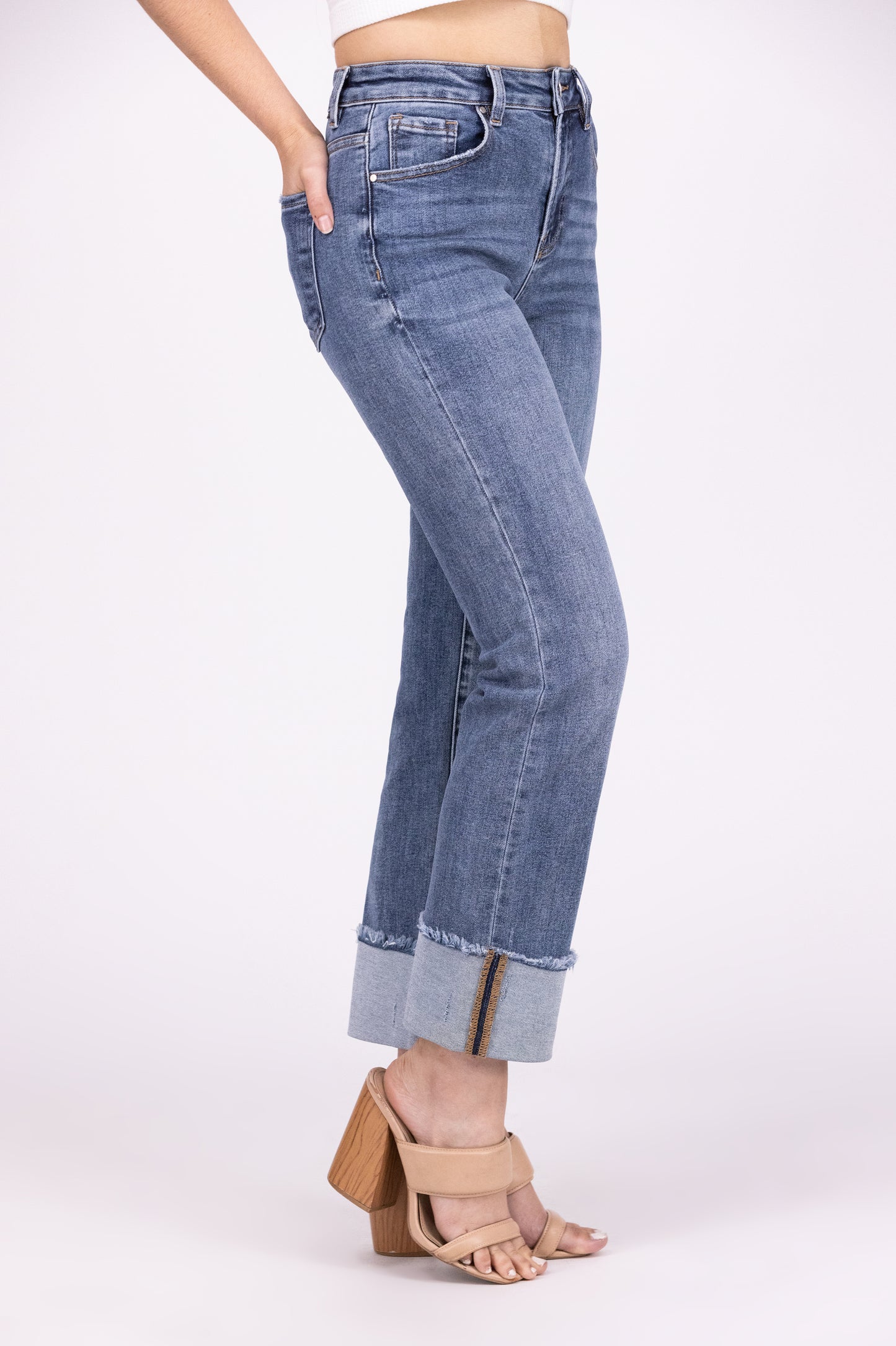 Upside Down From Risen: High-Rise Straight Leg Denim