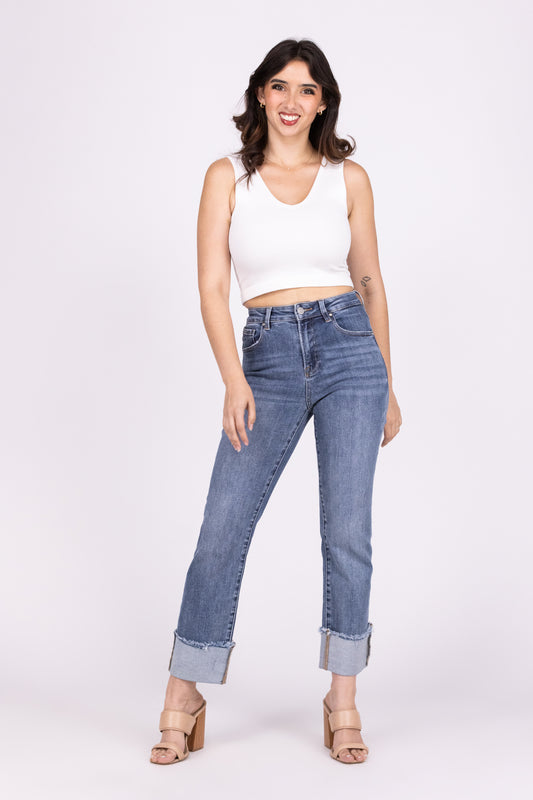 Upside Down From Risen: High-Rise Straight Leg Denim