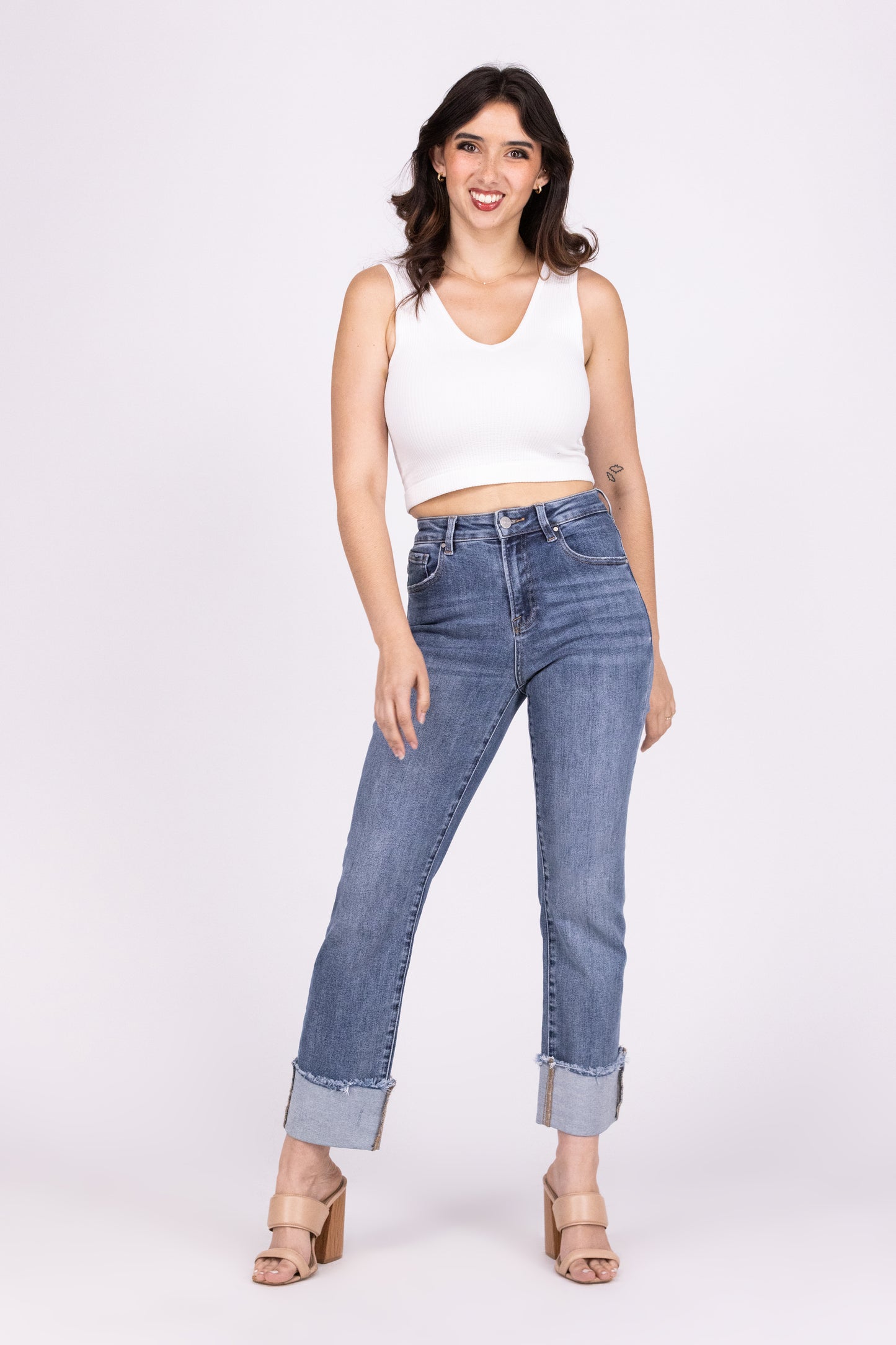 Upside Down From Risen: High-Rise Straight Leg Denim