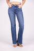 Old School Classic From Risen: Mid-Rise Tummy Control Flare Basic Denim