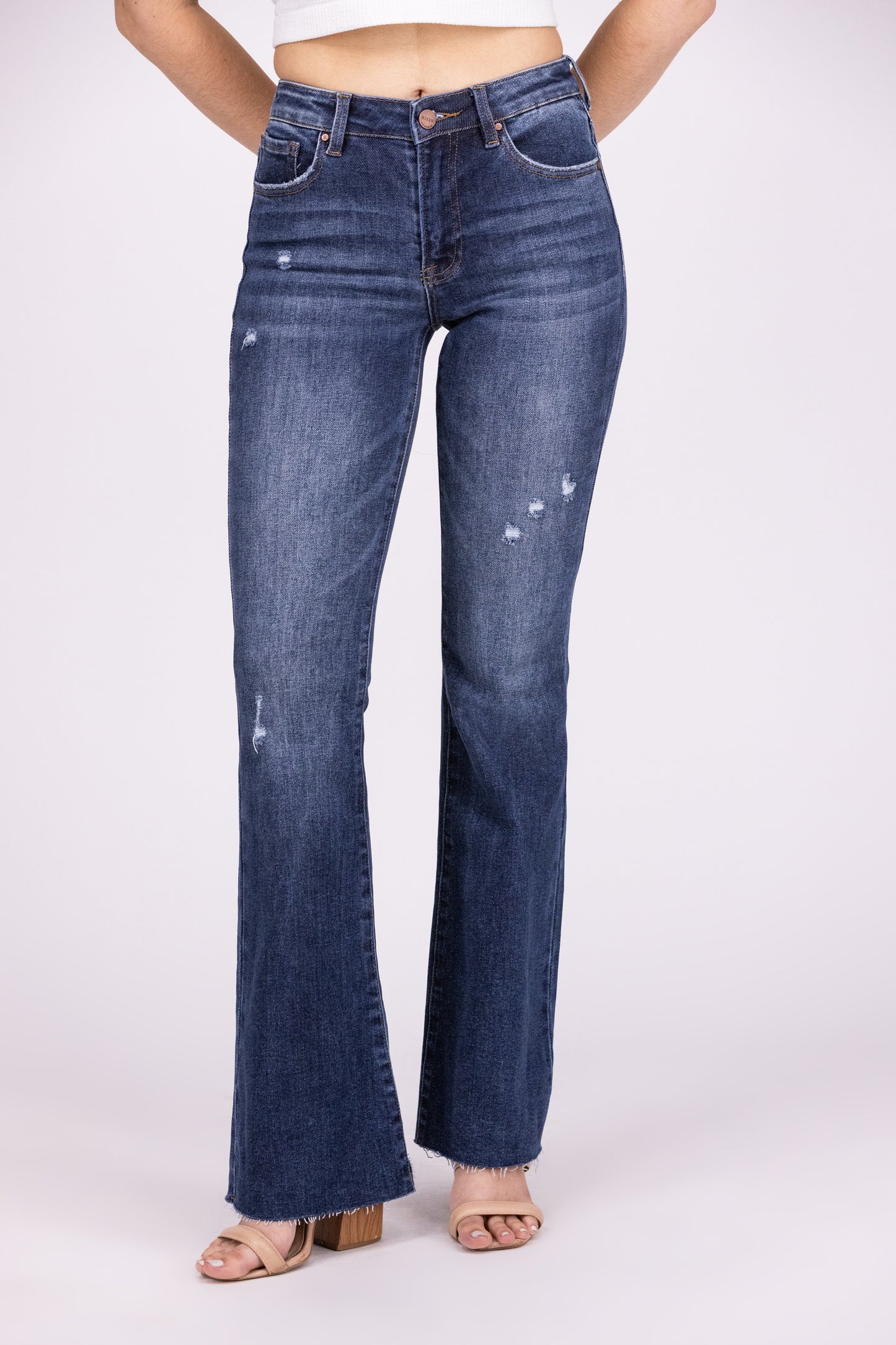 Feel The Fire from Risen: Mid-Rise Flare Denim