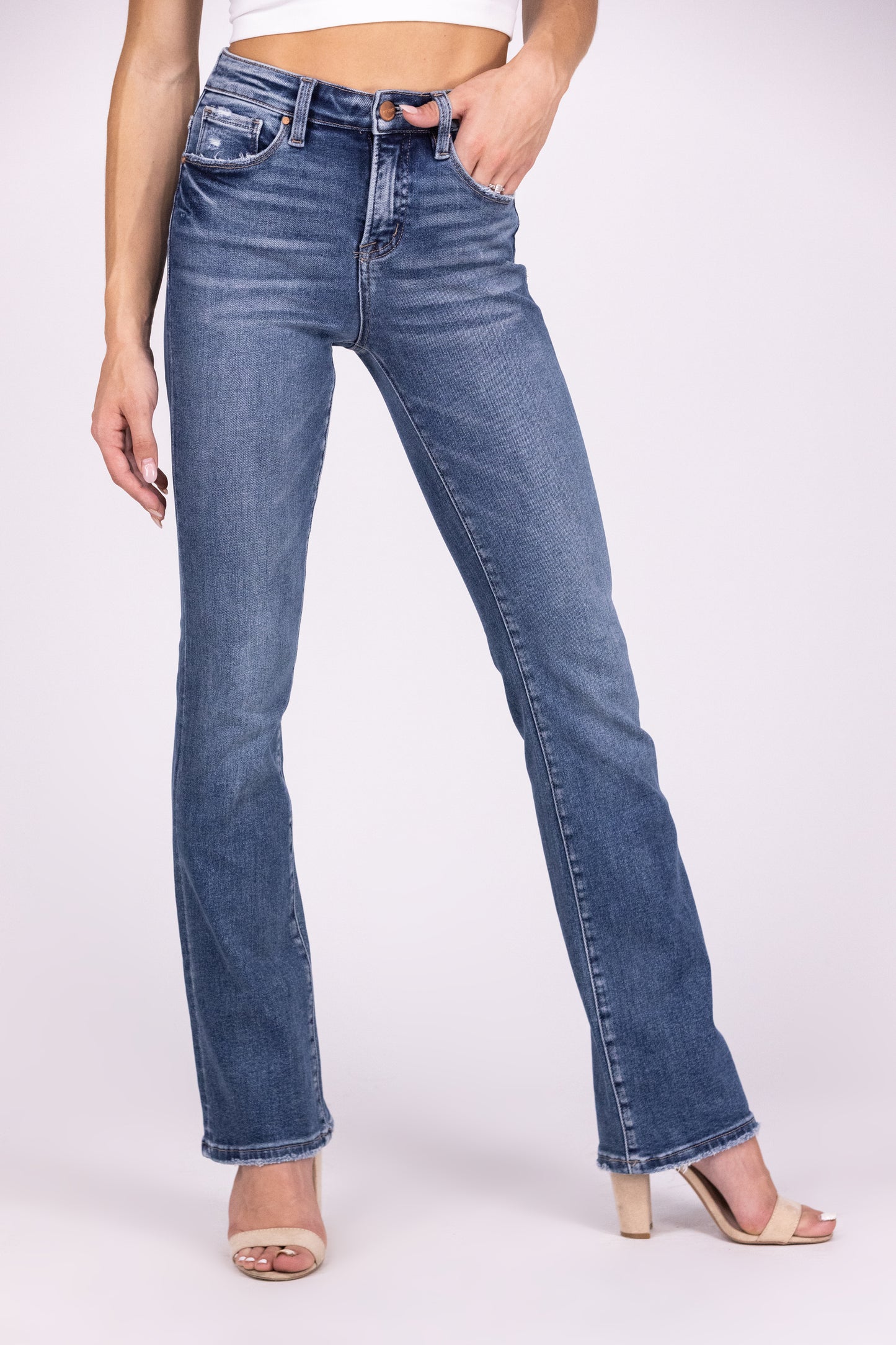 Days Into Nights From Risen: High-Rise Tummy Control Straight Denim