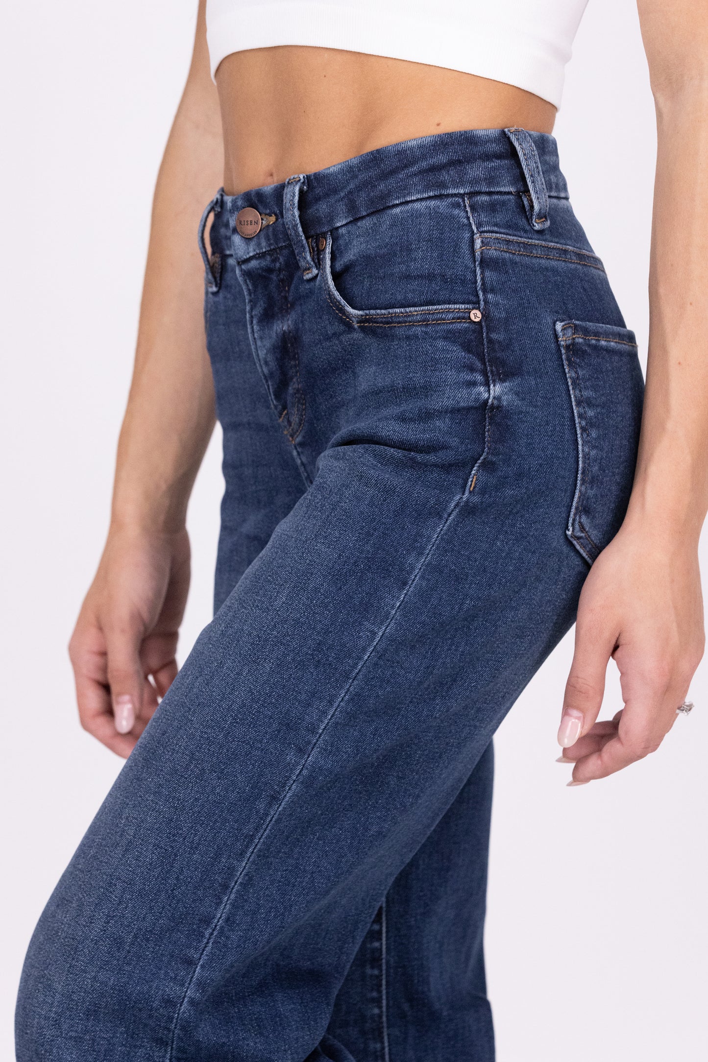 Stargazing Nights From Risen: High-Rise Tummy Control Wide Leg Denim